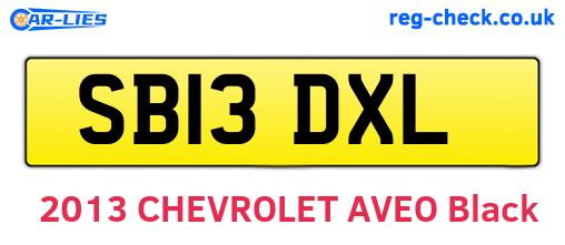 SB13DXL are the vehicle registration plates.