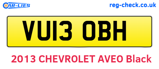 VU13OBH are the vehicle registration plates.