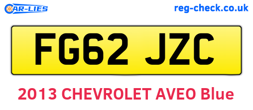 FG62JZC are the vehicle registration plates.