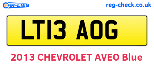 LT13AOG are the vehicle registration plates.