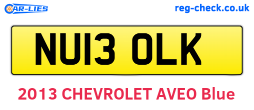 NU13OLK are the vehicle registration plates.