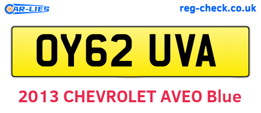 OY62UVA are the vehicle registration plates.