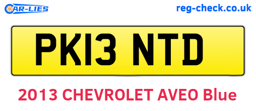 PK13NTD are the vehicle registration plates.