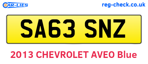 SA63SNZ are the vehicle registration plates.