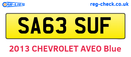 SA63SUF are the vehicle registration plates.