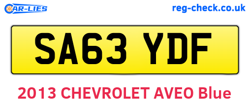SA63YDF are the vehicle registration plates.
