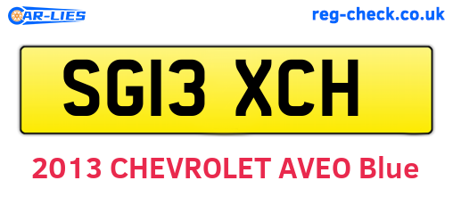 SG13XCH are the vehicle registration plates.