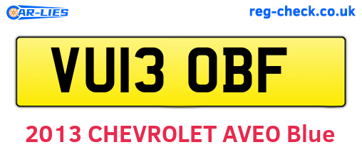 VU13OBF are the vehicle registration plates.
