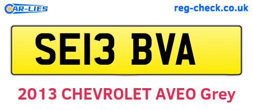 SE13BVA are the vehicle registration plates.