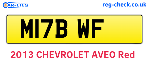 M17BWF are the vehicle registration plates.