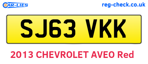 SJ63VKK are the vehicle registration plates.