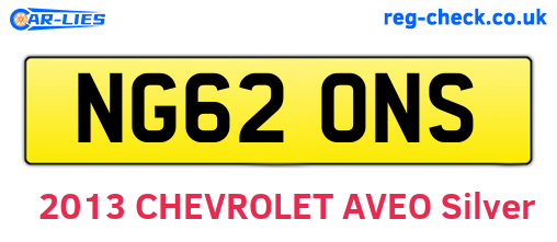 NG62ONS are the vehicle registration plates.