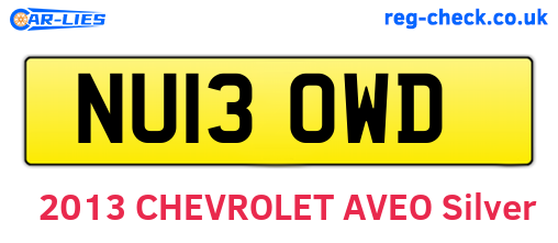 NU13OWD are the vehicle registration plates.