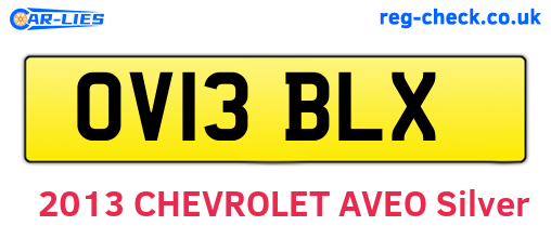 OV13BLX are the vehicle registration plates.