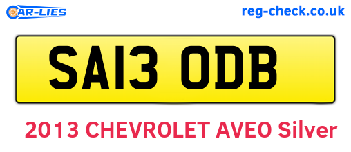SA13ODB are the vehicle registration plates.