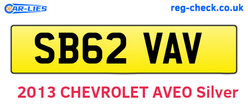 SB62VAV are the vehicle registration plates.