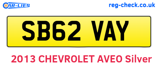 SB62VAY are the vehicle registration plates.