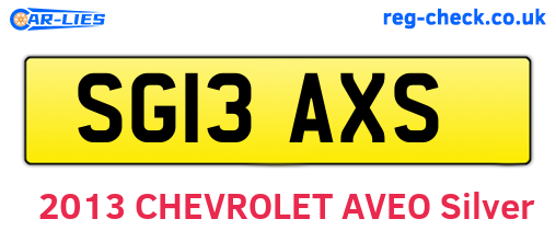 SG13AXS are the vehicle registration plates.