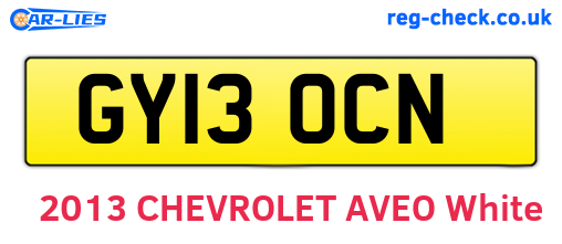 GY13OCN are the vehicle registration plates.
