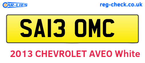 SA13OMC are the vehicle registration plates.
