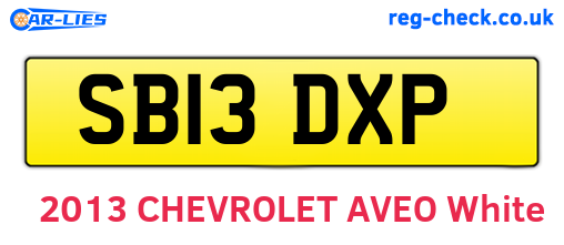SB13DXP are the vehicle registration plates.