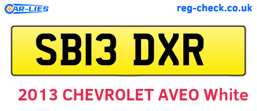 SB13DXR are the vehicle registration plates.