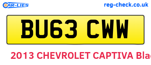 BU63CWW are the vehicle registration plates.