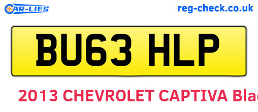 BU63HLP are the vehicle registration plates.