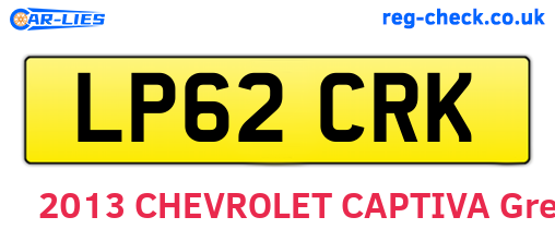 LP62CRK are the vehicle registration plates.