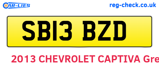 SB13BZD are the vehicle registration plates.