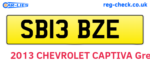 SB13BZE are the vehicle registration plates.