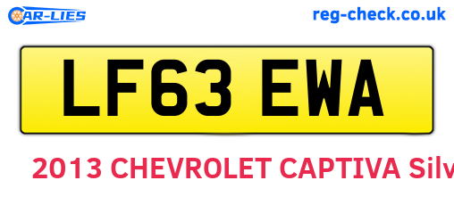 LF63EWA are the vehicle registration plates.