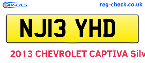 NJ13YHD are the vehicle registration plates.
