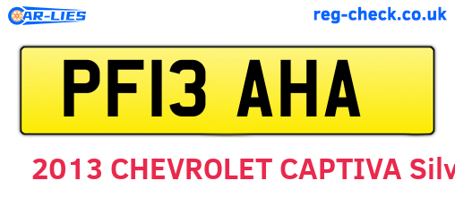 PF13AHA are the vehicle registration plates.