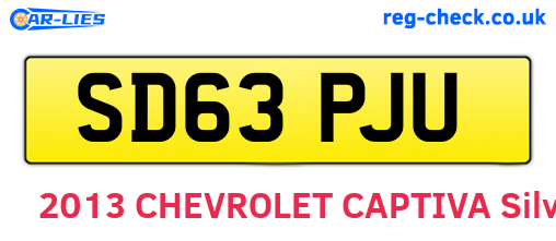 SD63PJU are the vehicle registration plates.