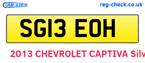 SG13EOH are the vehicle registration plates.