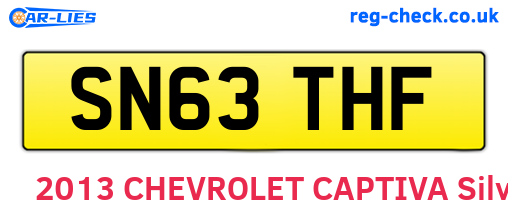 SN63THF are the vehicle registration plates.