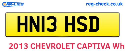 HN13HSD are the vehicle registration plates.