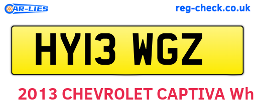 HY13WGZ are the vehicle registration plates.