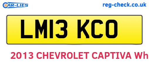 LM13KCO are the vehicle registration plates.