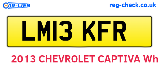 LM13KFR are the vehicle registration plates.