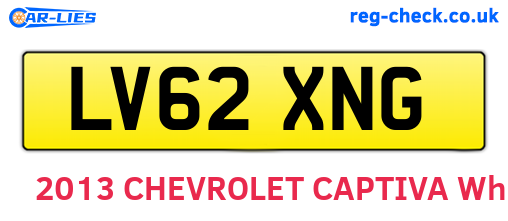 LV62XNG are the vehicle registration plates.