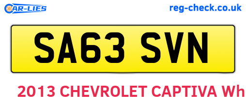 SA63SVN are the vehicle registration plates.