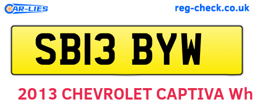 SB13BYW are the vehicle registration plates.