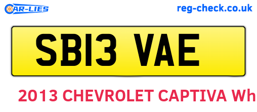 SB13VAE are the vehicle registration plates.