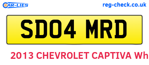 SD04MRD are the vehicle registration plates.