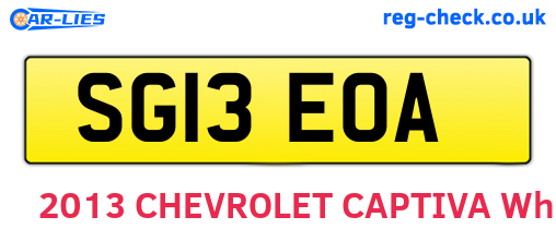 SG13EOA are the vehicle registration plates.