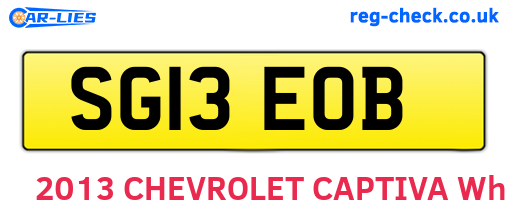 SG13EOB are the vehicle registration plates.