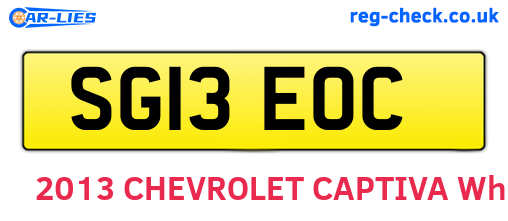 SG13EOC are the vehicle registration plates.