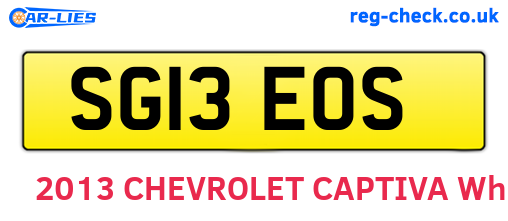 SG13EOS are the vehicle registration plates.